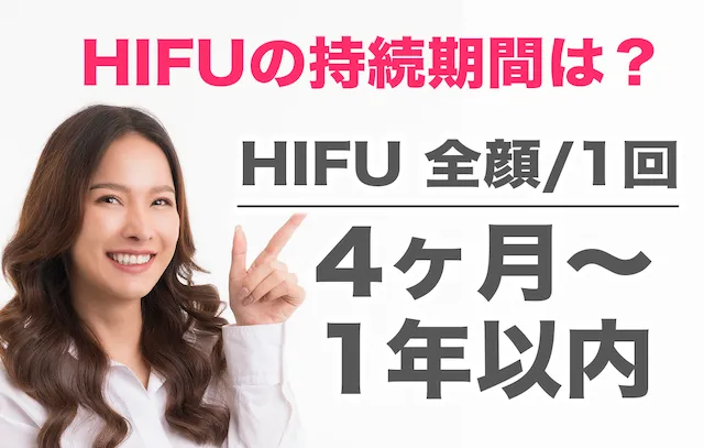 HIFU（ハイフ）の持続期間は