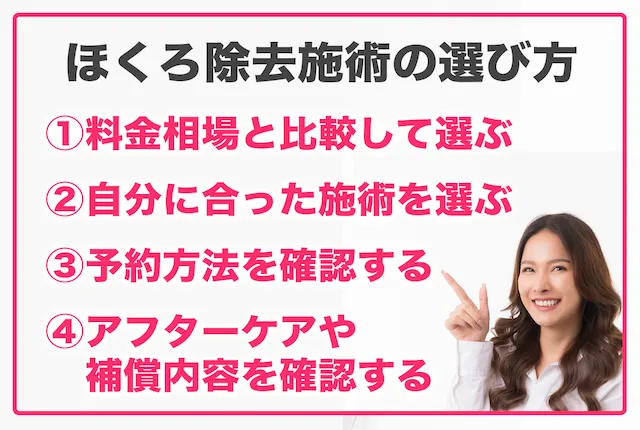 ほくろ除去クリニックの選び方